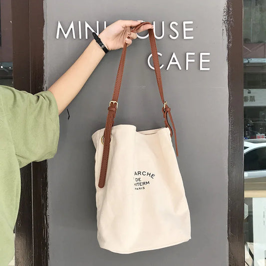 Canvas Shoulder Bag Large Capacity Casual Messenger Bag