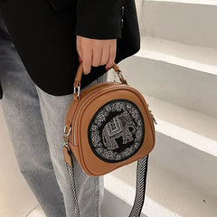Vintage Elephant Crossbody Bag PU Leather Women Shoulder Bag