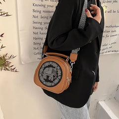 Vintage Elephant Crossbody Bag PU Leather Women Shoulder Bag