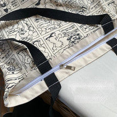 Canvas Tote Bag Women Large Capacity Shoulder School Shopping Bag