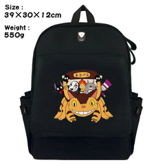 Totoro Cat Canvas Rucksack Backpack Schoolbag Travel Laptop Bag