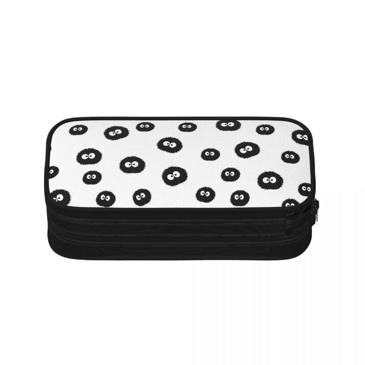 Totoro - Soot Sprites Pattern Pen Box Student School Anime Zipper Pen Bag
