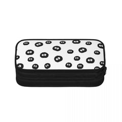Totoro - Soot Sprites Pattern Pen Box Student School Anime Zipper Pen Bag