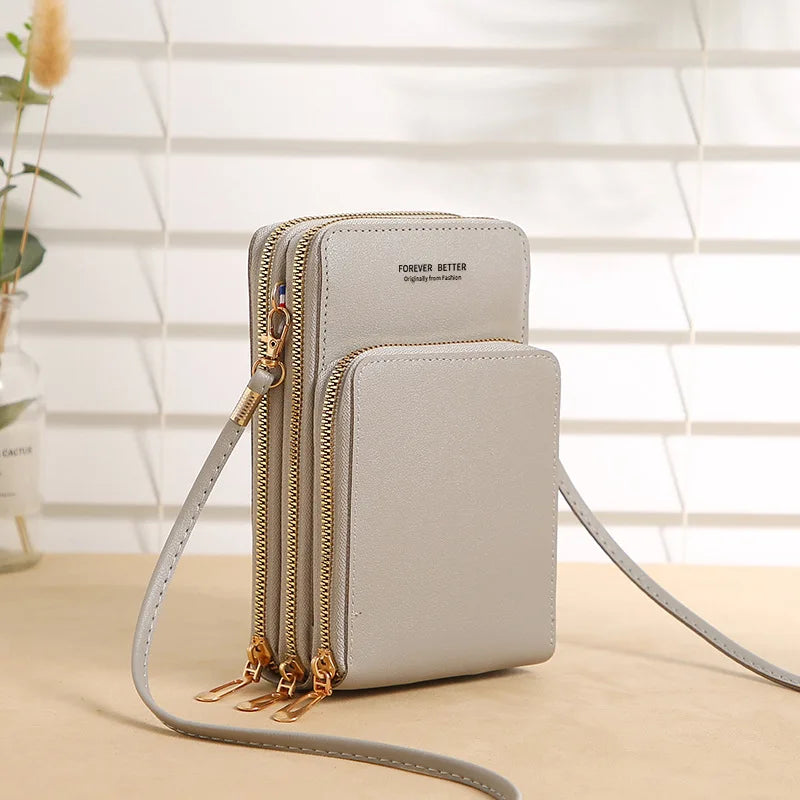 Touch-screen Cell Phone Bag Large-capacity Solid Mini Handbags