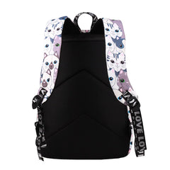 Toury Women Backpack School Bags Cat Print Preppy Style Large Capacity
