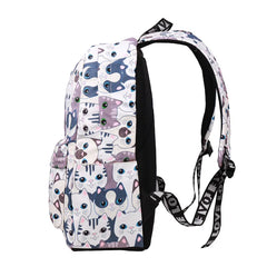 Toury Women Backpack School Bags Cat Print Preppy Style Large Capacity