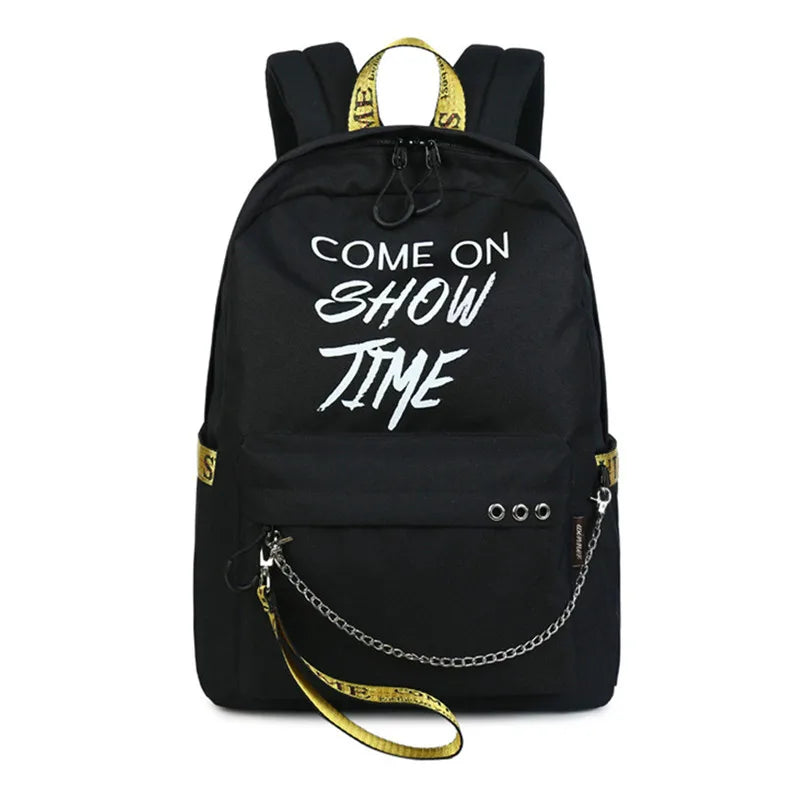 Luminous Waterproof Women Backpack for Girls School Bag