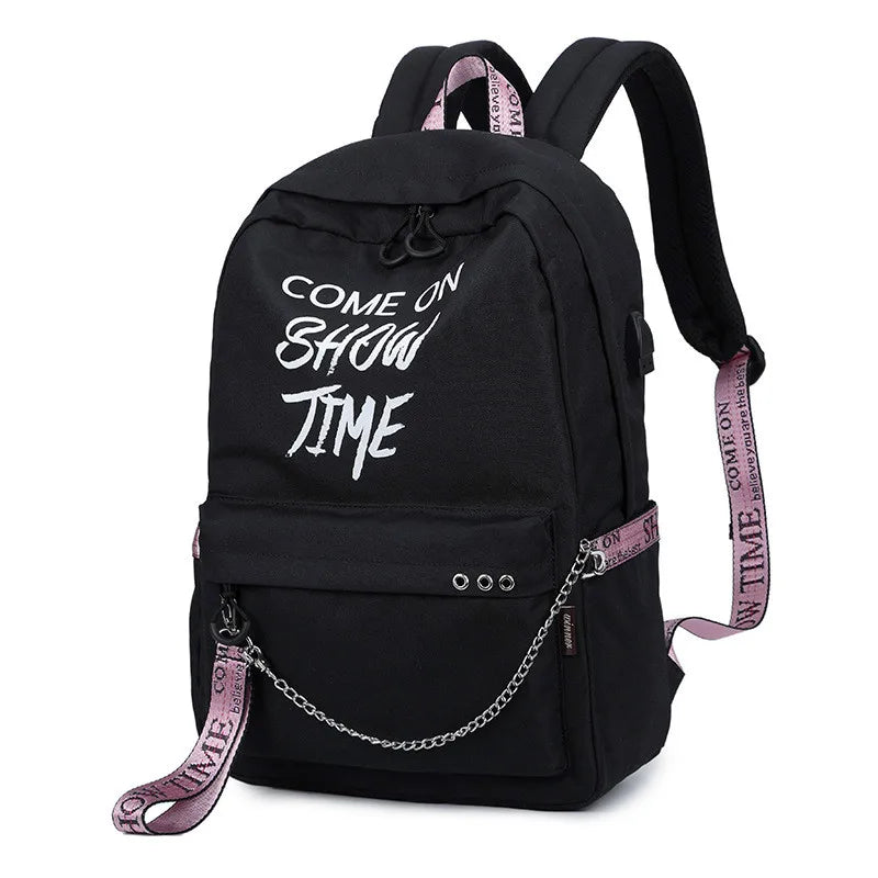 Luminous Waterproof Women Backpack for Girls School Bag