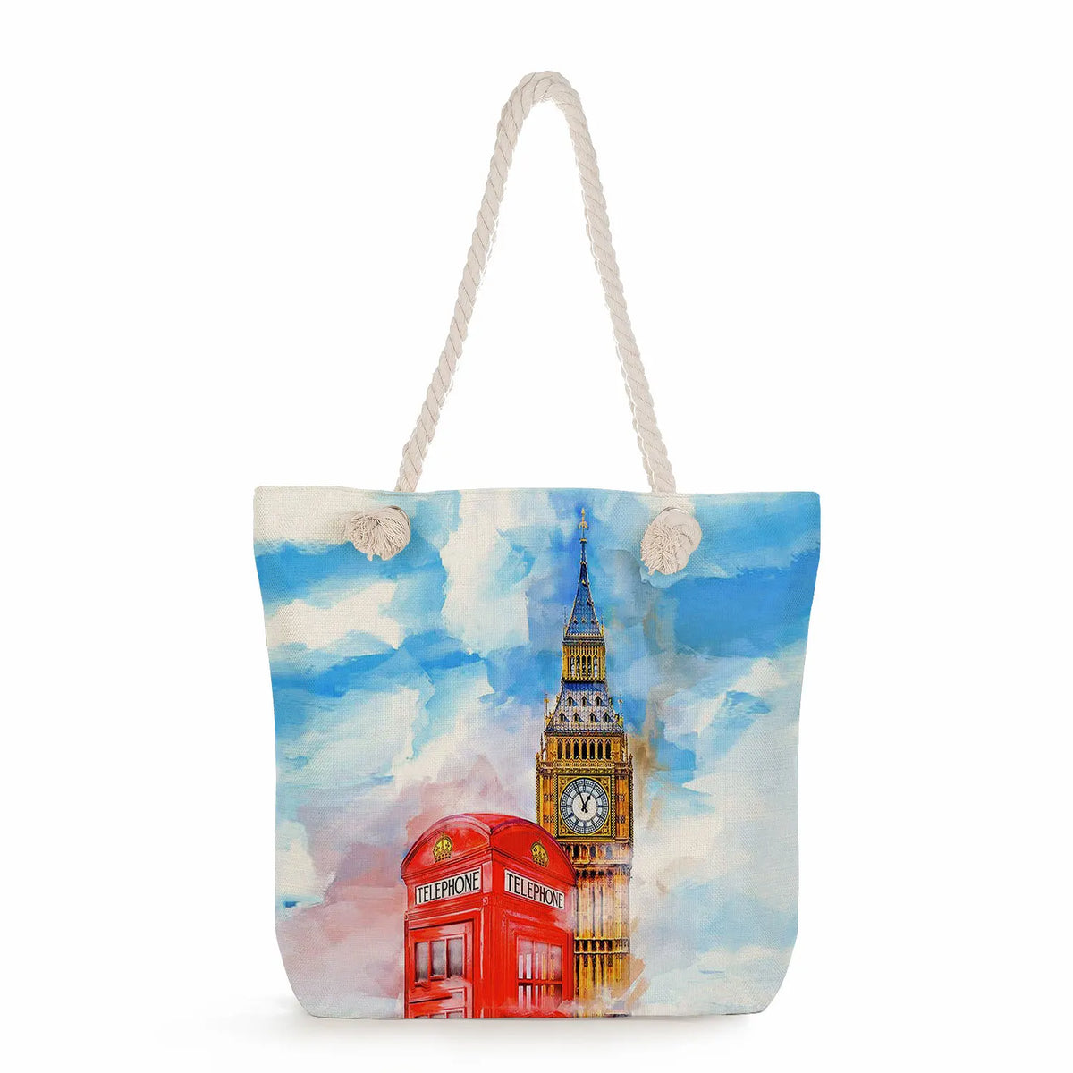 Tower Printed Handbags Outdoor School Women Shoulder Bag Eco Reusable