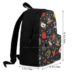 Traditional Tattoo Flash Bag Backpack Flower Tattoo