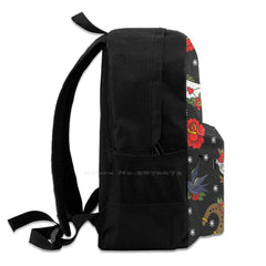 Traditional Tattoo Flash Bag Backpack Flower Tattoo