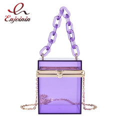 Acrylic Box Chain Crossbody Bag Women