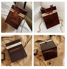Acrylic Box Chain Crossbody Bag Women