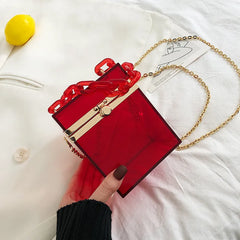 Acrylic Box Chain Crossbody Bag Women