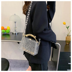 Transparent Acrylic Box Crossbody Bag One Shoulder Chain Women's High Portable