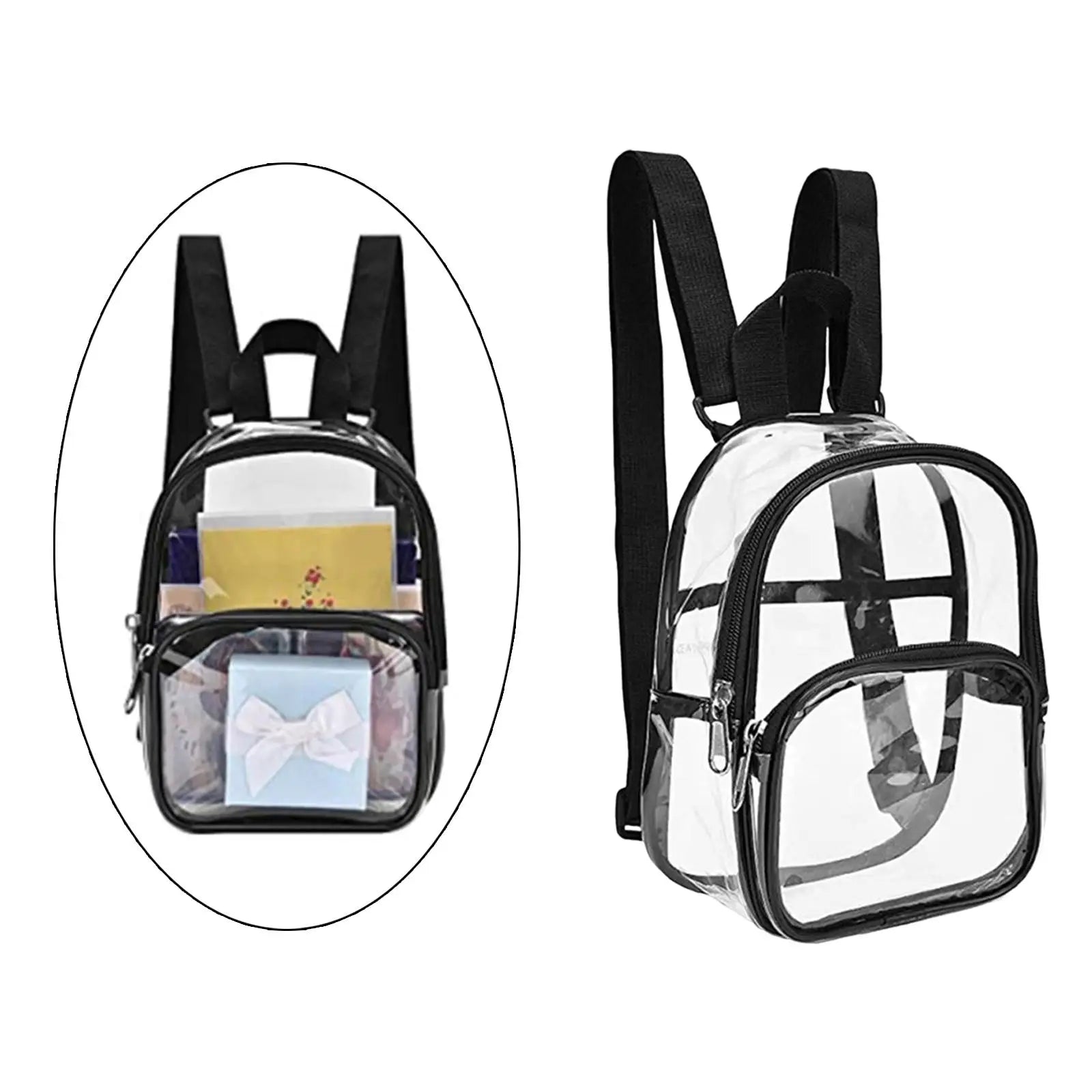 Transparent Backpack School Bag Water Resistant Large Capacity PVC Book Bag