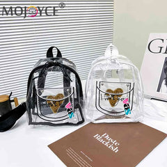 Clear Love Letter PVC Backpack for Women