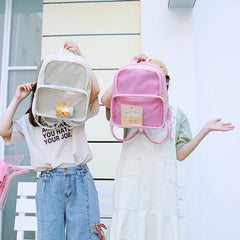 Transparent Backpack Women Bags PVC Jelly Waterproof Student School Bags