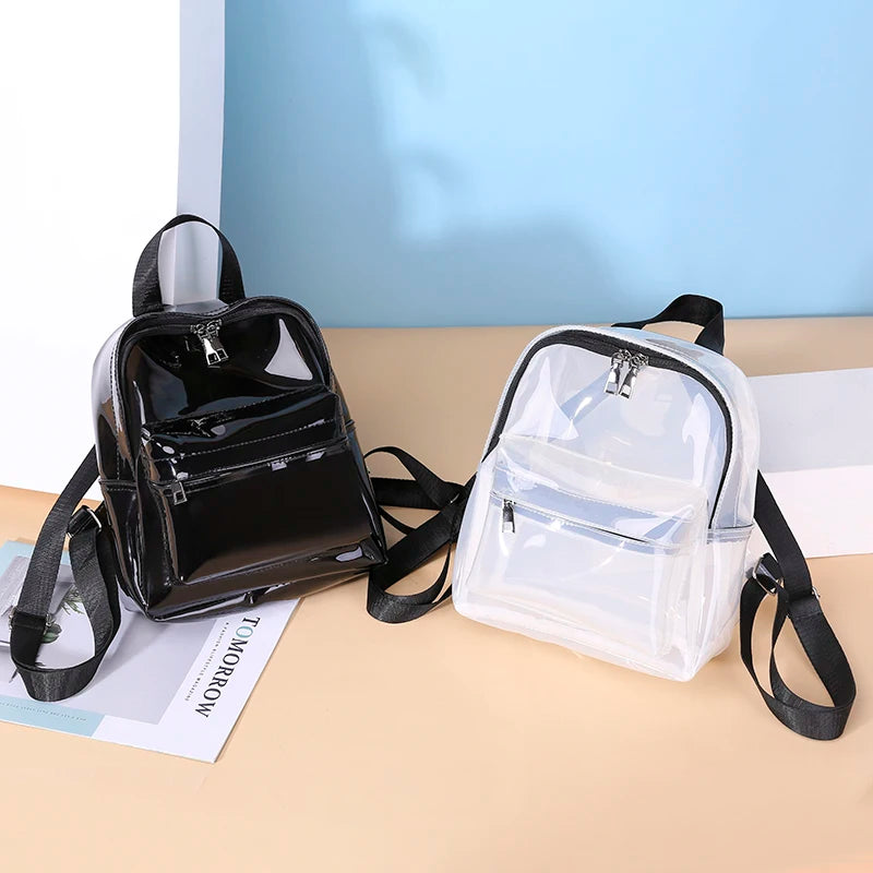 Clear Backpack Women Waterproof Book Bag Female College Students Travel Rucksack
