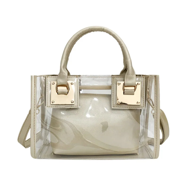 Transparent Bag 2pcs/set PVC Clear Shoulder Crossbody Handbag