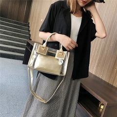 Transparent Bag 2pcs/set PVC Clear Shoulder Crossbody Handbag
