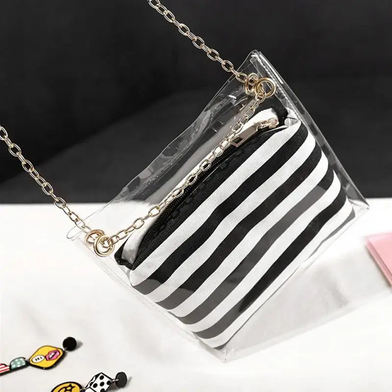 Clear Shoulder Bag Women Handbag Messenger Bag with Inner Bag