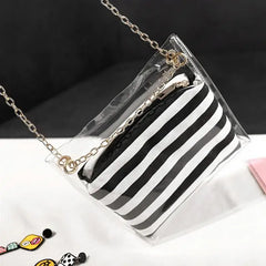 Clear Shoulder Bag Women Handbag Messenger Bag with Inner Bag