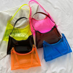 Transparent Jelly Shoulder Bag for Women Evening Candy Purse
