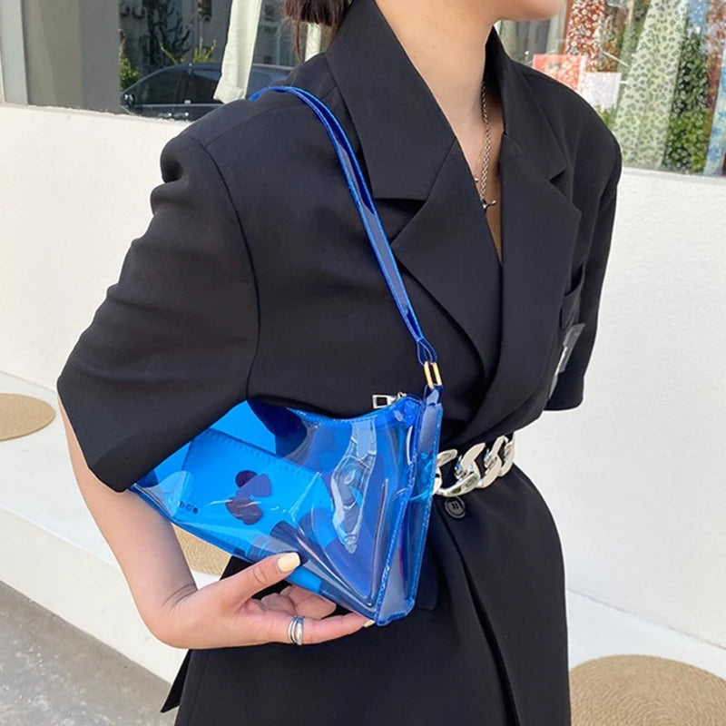 Clear Jelly Handbag Shoulder Evening Bag for Women