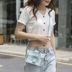 Transparent Jelly Bag Handbag Clear Waterproof PVC Shoulder Bag Female