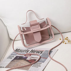 Transparent Jelly Bag Handbag Clear Waterproof PVC Shoulder Bag Female