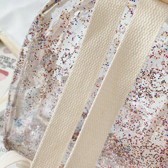 Kids Glitter Stars PVC Backpack - Small School Travel Bag