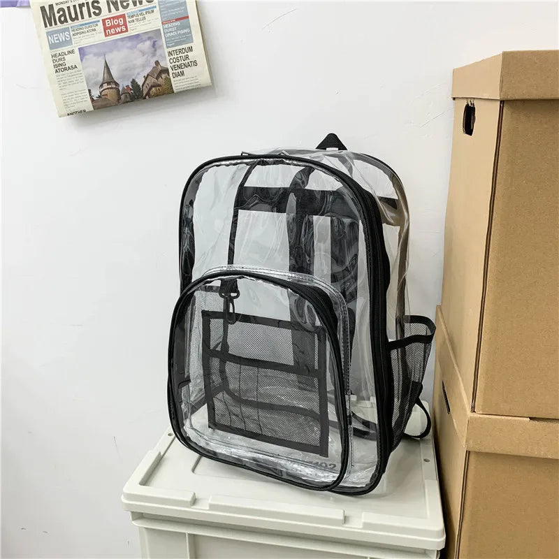 Transparent PVC Backpack School Bag Student School Bag