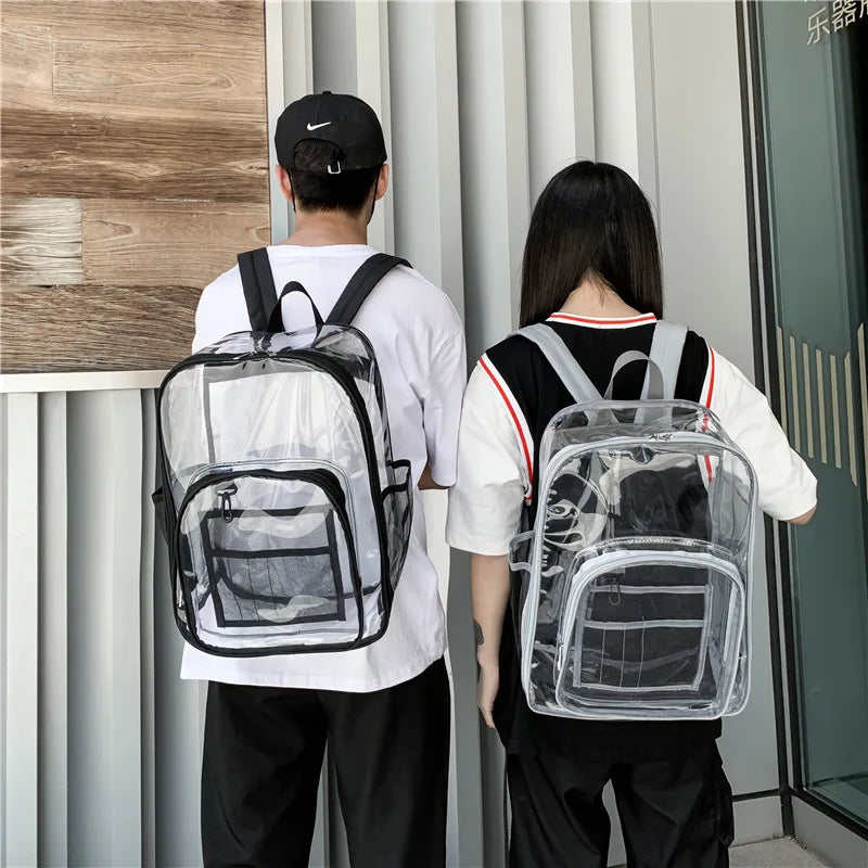 Transparent PVC Backpack School Bag Student School Bag