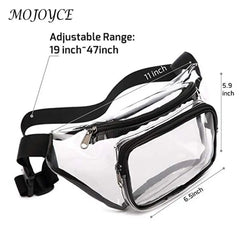 Transparent PVC Fanny Pack Waterproof Waist Zipper Belt Purse