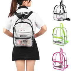 Transparent PVC Women Backpack Clear Shoulder Bag Travel School Backpack
