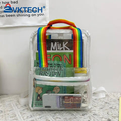 Transparent PVC Women Backpack Waterproof Female Schoolbag