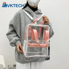 Transparent PVC Women Backpack Waterproof Female Schoolbag