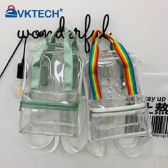 Transparent PVC Women Backpack Waterproof Female Schoolbag