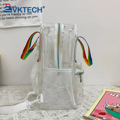 Transparent PVC Women Backpack Waterproof Female Schoolbag