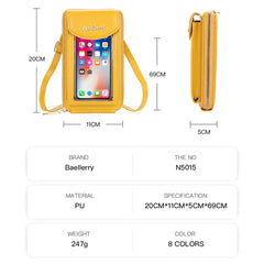 Small Yellow Transparent Phone Bag for Women