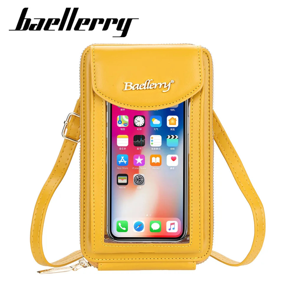 Small Yellow Transparent Phone Bag for Women
