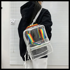 Transparent Pvc Backpack Women Waterproof Female Schoolbag