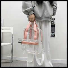 Transparent Pvc Backpack Women Waterproof Female Schoolbag