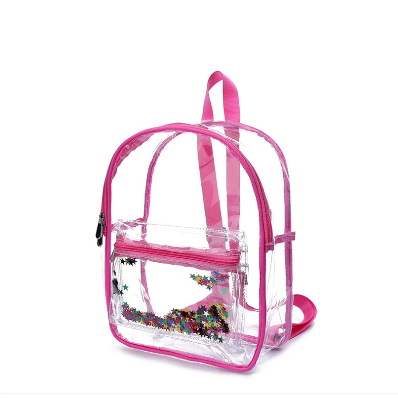Transparent PVC Backpack for Female Casual Travel School