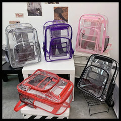 Transparent School Bag for Women Men See Through Backpacks Large Capacity