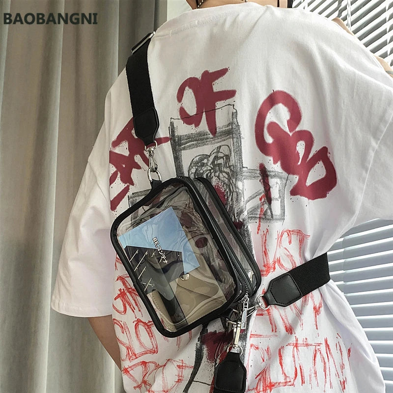 Transparent Square Bag Ins Chest Bag Japanese Casual Satchel