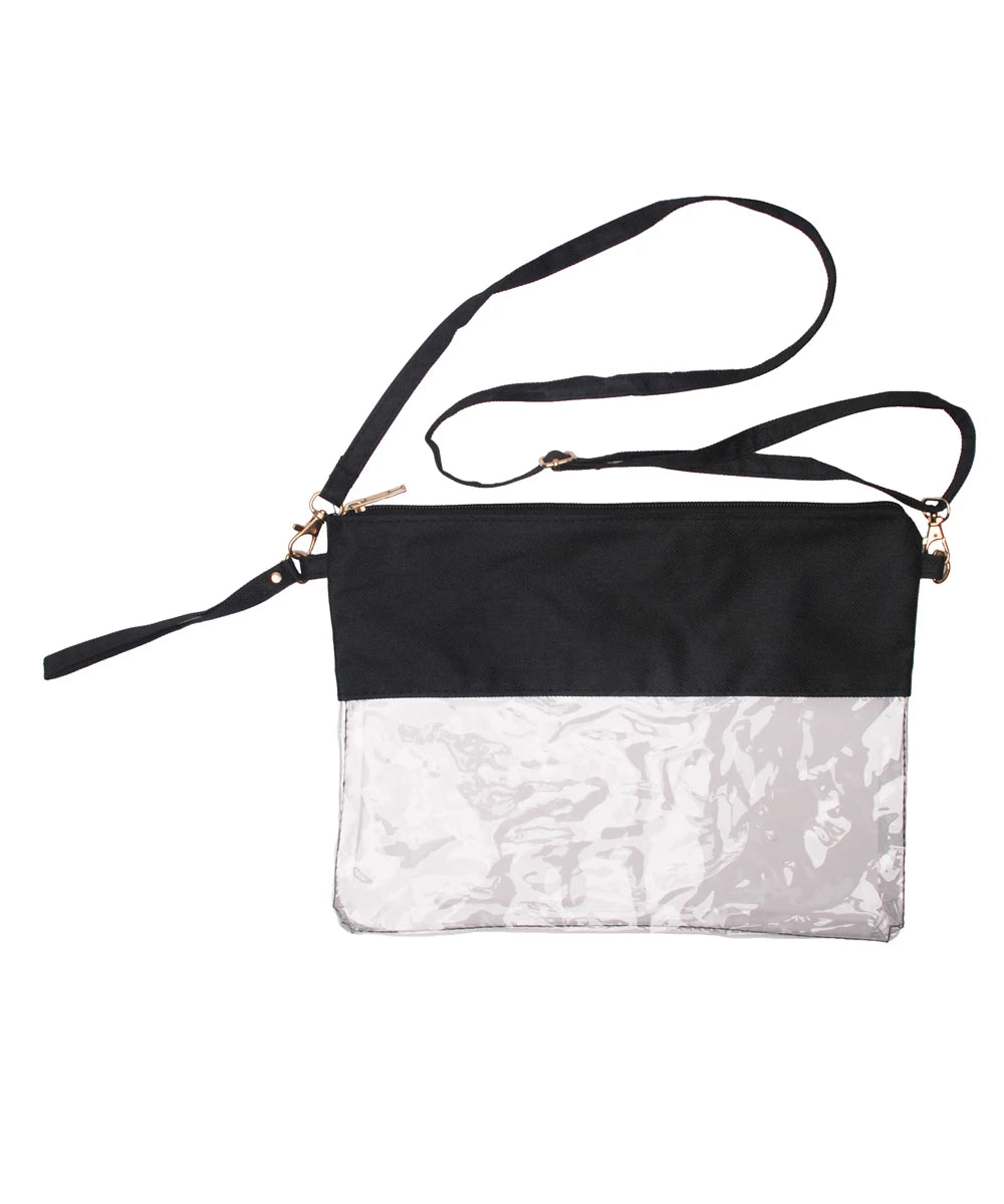 Multicolor Transparent Stadium Bag Clear Game Pouch Zipper Crossbody Wristlet