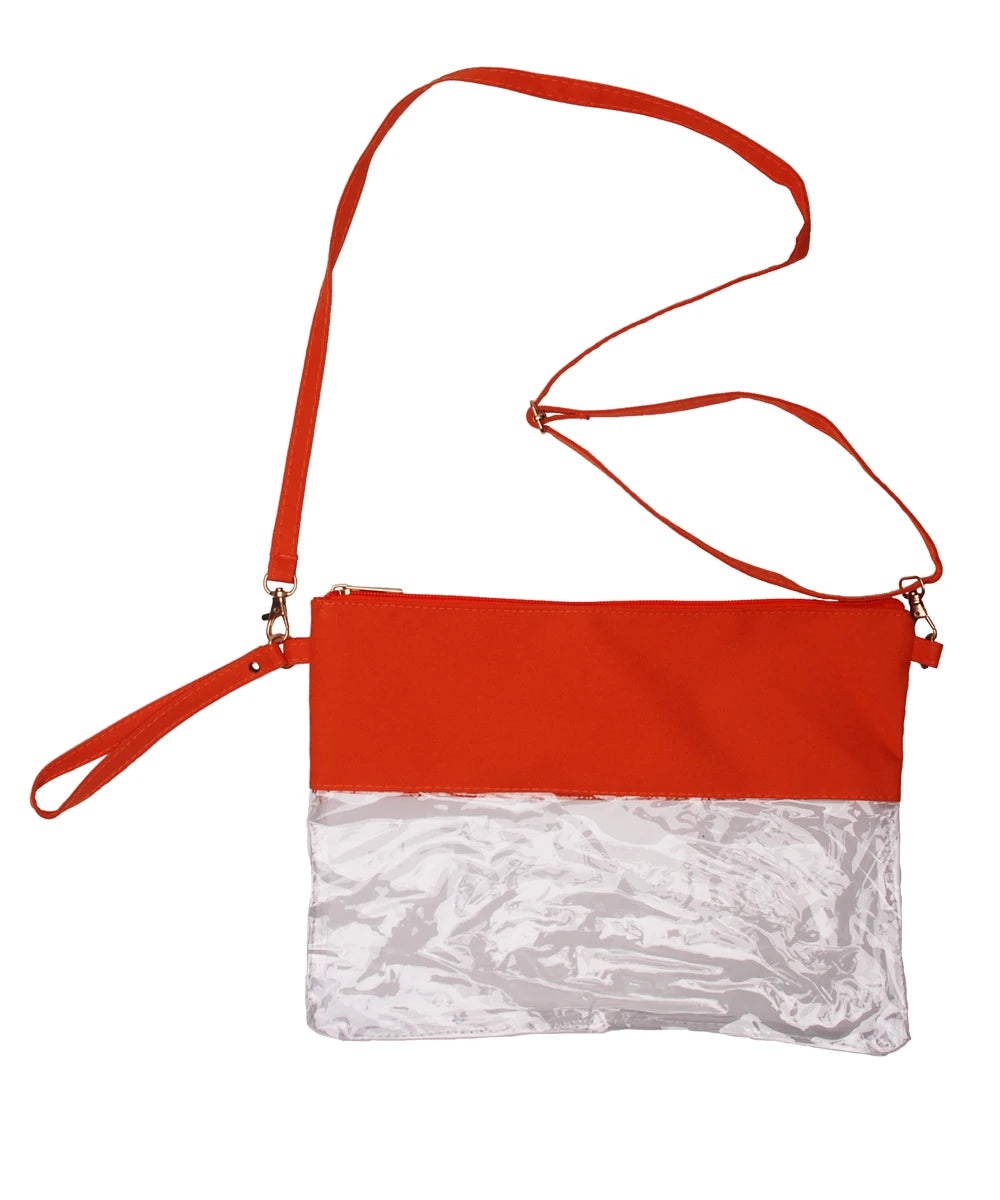 Multicolor Transparent Stadium Bag Clear Game Pouch Zipper Crossbody Wristlet