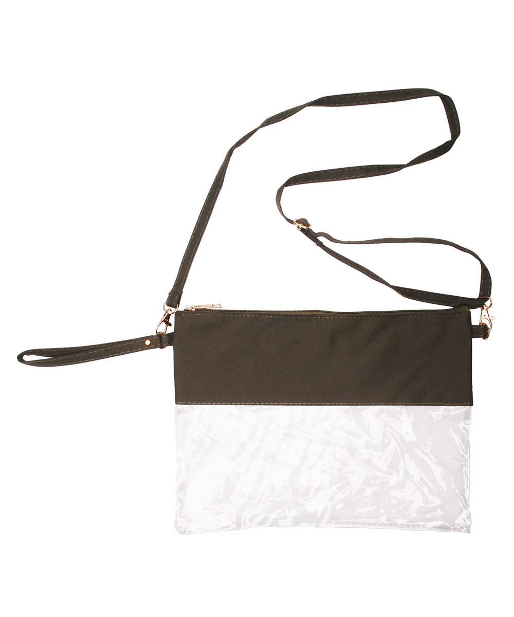 Multicolor Transparent Stadium Bag Clear Game Pouch Zipper Crossbody Wristlet